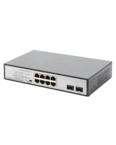 DIGITUS 8 Port Gigabit Switch 8xRJ45 (6xPoE)+ 2G SFP 180W Support 802.3 af/at/bt standard