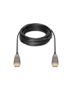 Digitus DisplayPort AOC hybridní připojovací kabel M/M, 10m, UHD 8K@60Hz, CE, zlato, bl
