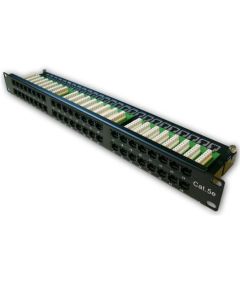 DATACOM Patch panel 19" UTP 48 port CAT5E LSA 1U BK (6x8p)