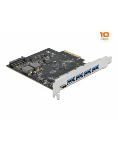 Delock PCI Express x4 Karta na 1 x USB Type-C™ + 4 x USB Typ-A - SuperSpeed USB 10 Gbps