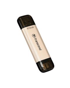 Transcend 512GB JetFlash 930C, USB-C/USB 3.2 (Gen 1) duální flash disk, 420MB/s R, 400MB/s W, zlatý