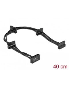 Delock Napájecí kabel SATA 15 pin samec > 4 x SATA 15 pin samice 40 cm černý