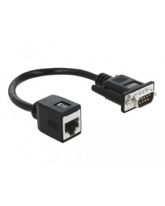 Delock Sériový adaptér pro kabelové rozšíření z konektoru DB9 samec na konektor RJ45 samice