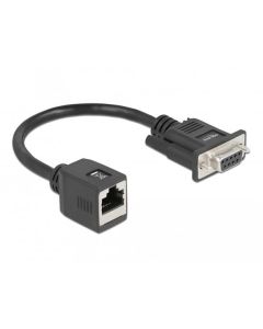 Delock Sériový adaptér pro kabelové rozšíření z konektoru DB9 samice na konektor RJ45 samice