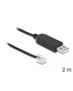 Delock Adapter cable USB Type-A to Serial RS-232 RJ12 with ESD protection APC 2 m