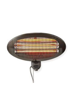 Nedis HTPA110EBK - Venkovní Topné Těleso | 2000 W | 3 Nastavení Teploty | Na zeď | IP34 | Černá