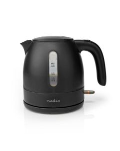 Nedis KAWK300EBK - Rychlovarná konvice | 1.0 l | Plast | Černá | Otočný o 360 stupňů | Skryté topné těleso | Řadič Strix® | Ochran