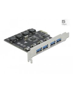 Delock PCI Express x1 Karta na 4 x externí USB Typ-A samice SuperSpeed USB (USB 3.2 Gen 1)