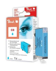 PEACH kompatibilní cartridge Canon CLI-8C, Cyan, 13 ml