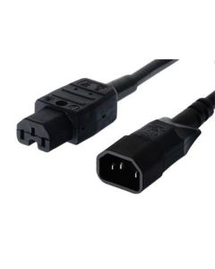 PremiumCord Kabel síťový prodlužovací, IEC320 C14 - C15, 2m
