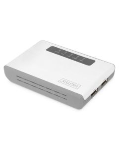 DIGITUS 2portový bezdrátový multifunkční síťový a tiskový server USB 2.0, 300 Mb / s