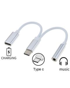 PremiumCord Převodník USB-C na audio konektor jack 3,5mm female + USB typ C konektor pro nabíjení