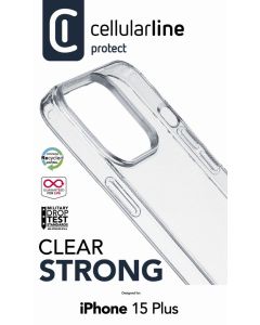 Zadní čirý kryt s ochranným rámečkem Cellularline Clear Duo pro Apple iPhone 15 Plus