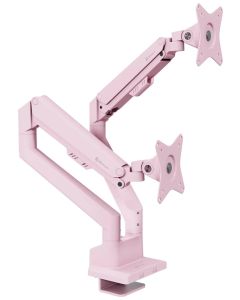 AROZZI ALZARE NEO DUO Pink/ stolní držák pro 2 monitory/ plynový píst/ kovový/ růžový