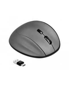 Delock Ergonomická optická pětitlačítková myš 3 v 1, USB Typu-A / Type-C™ 2,4 GHz a Bluetooth
