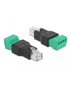 Delock Adapter RJ11/14 male to Terminal Block 4 pin 2-part