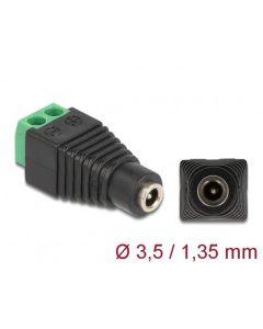 Delock Adaptér DC 1,35 x 3,5 mm samice > svorkovnice 2 pin
