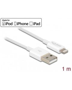 Delock USB datový a napájecí kabel pro iPhone™, iPad™, iPod™ bílý 1 m