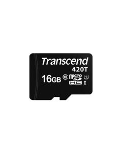 Transcend 16GB microSDHC420T UHS-I U1 (Class 10) 3K P/E paměťová karta, 95MB/s R, 70MB/s W, černá, tray balení