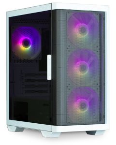 Zalman skříň M4 White / miniT / 4x 120mm ARBG fan / 2xUSB 3.0 / 1xUSB 2.0 / tvrzené sklo / bílá