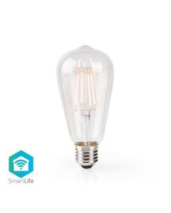 Nedis WIFILF10WTST64- Wi-Fi Chytrá LED Žárovka | E27 | ST64| 5 W | 500 lm | Teplá Bílá, F