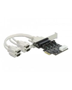 Delock PCI Express Karta na 4 x Sériový RS-232 se zdrojem napětí 5 V / 12 V