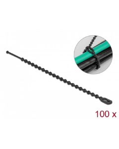 Delock Bleskový úvazek na opakované použití, D 100 x Š 2,4 mm, černá, 100 ks