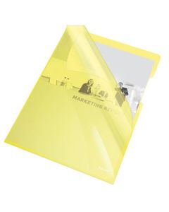 Esselte desky L Premium A4, PVC, 150 mic, sáček 25 ks, žlutá