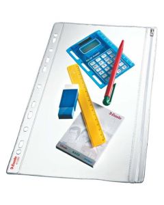 Esselte plastové kapsy se zipem, PVC, 200 mic, sáček 5 ks