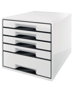 LEITZ Zásuvkový box WOW CUBE, 5 zásuvek, bílá