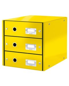 LEITZ Zásuvkový box  Click&Store, 3 zásuvky, žlutá