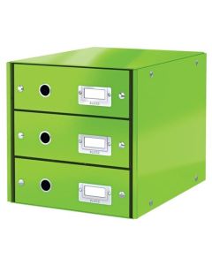 LEITZ Zásuvkový box  Click&Store, 3 zásuvky, zelená