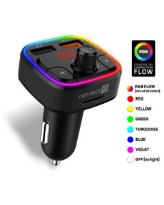 CONNECT IT CarRGB Bezdrátový FM transmitter, 2xUSB+MicroSD, ČERNÝ