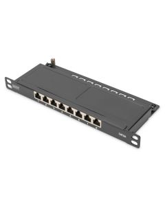 Propojovací panel DIGITUS CAT 6A, stíněný, 8portový, 0,5U, 10 ", černý