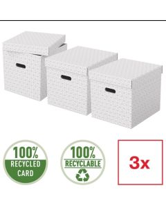 Esselte Home, set 3 ks, krychlový, bílá