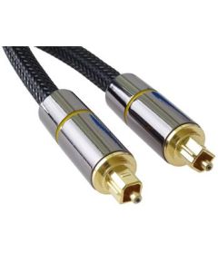 PremiumCord Optický audio kabel Toslink, OD:7mm, Gold-metal design + Nylon 3m