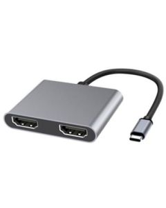 PremiumCord MST adaptér USB-C na 2x HDMI, USB3.0, PD, rozlišení 4K a FULL HD 1080p