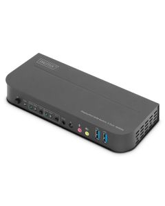 DIGITUS KVM přepínač, 2 porty, 4K60Hz, 2 x DP in, 1 x DP/HDMI out