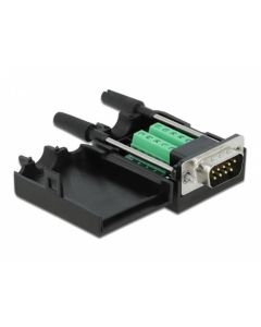 Delock Adaptér z D-Sub 9 pin zástrčkového konektoru na 10 pin svorkovnici s krytem