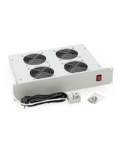 19" horiz.vent.j.4xVent.-220V/92W termost.2U šedá