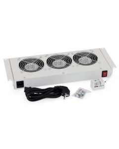 Triton 19" ventilační jednotka pro nástěnné rozvaděče, 3 ventilátory, bimetalový termostat