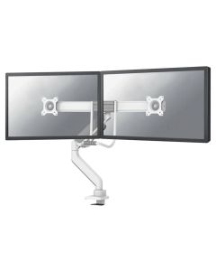 Neomounts DS75-450WH2 /Držák displeje/na stůl/17-32"/svorka+průchodka/VESA 100X100/nosn.2x8kg/plyn. píst/2 displeje/bílý