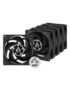 ARCTIC P8 PWM PST Case Fan - 80mm case fan with PWM control and PST cable - Pack of 5pcs