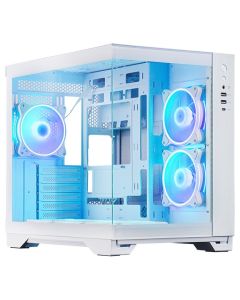 CHIEFTEC Visio / ATX / dvoukomorová / 6x120mm ARGB fan / 2xUSB 3.0 / USB-C / tvrz.sklo / bílá