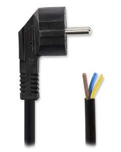 NEDIS napájecí kabel/ zástrčka Typ F/ úhlový - přímý/ poniklovaný/ černý/ bulk/ 1,8m