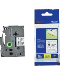 BROTHER extrémně přilnavá páska TZE-S121/ průsvitná-černá/ 9mm