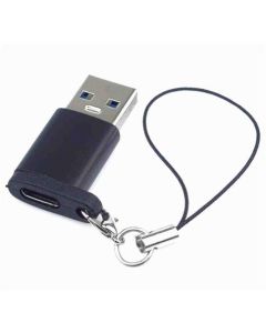 PremiumCord Adaptér USB3.0 A male - USB-C Female, černý s očkem na zavěšení