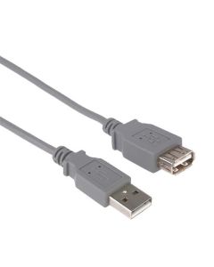 PremiumCord USB 2.0 kabel prodlužovací, A-A, 20cm, šedá