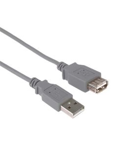 PremiumCord USB 2.0 kabel prodlužovací, A-A, 0,5m, šedá