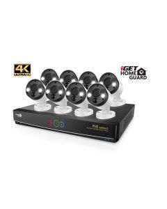 iGET HOMEGUARD HGNVK164908 - Ultra HD 4K systém s PoE napájením, 16-kanálové NVR + 8x HGNVK936CAM 4K kamera